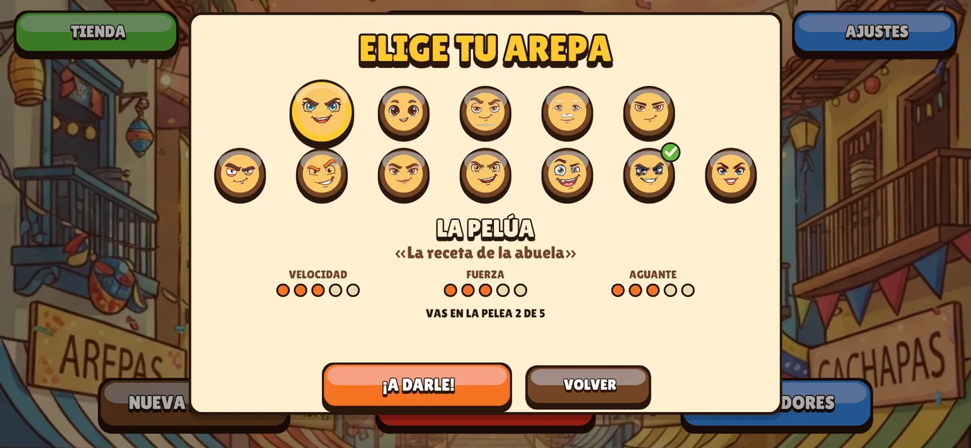 Choose your arepa screen